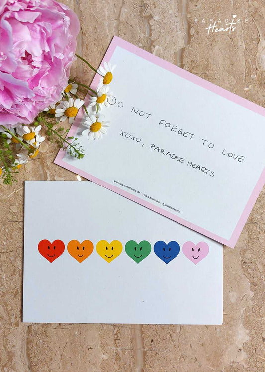 Postkartenset Rainbow Hearts (5er Set)